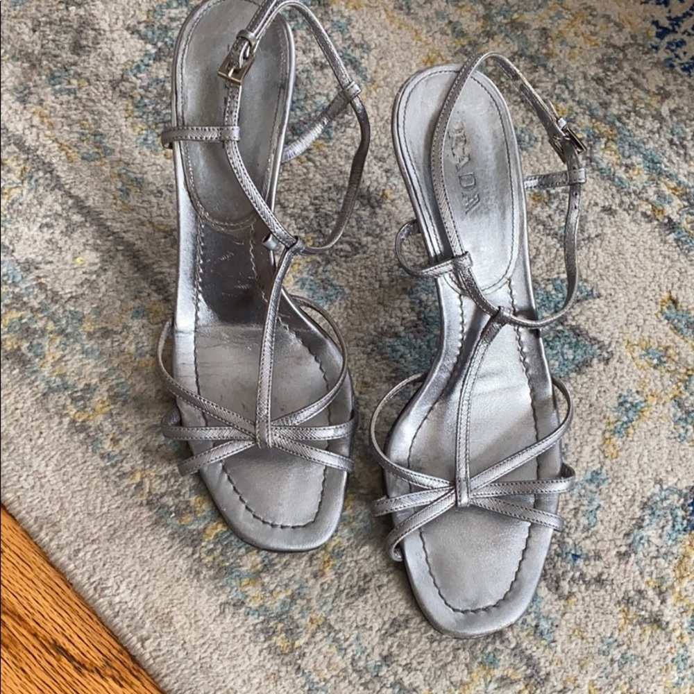 Parade Silver Strappy Heels